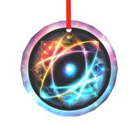 WBQLSL Questo meraviglioso universo stampato Natale rotondo ciondolo in vetro è perfetto come ornamento per albero di Natale, compleanno o regalo di anniversario.