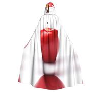 WBQLSL Red Fruits Close-up Halloween mantello in maschera con cappuccio mantello rave party costume (lunghezza 147 cm/altezza cappuccio 38 cm)