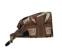 WBQLSL Rustic Lodge Bear - Cappello da lavoro traspirante, con motivo a fascia che assorbe il sudore, adatto per uomini e donne, nero