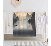 WBQLSL Sansui, coperta per neonati con motivo giapponese aziendale 76,2 x 101,6 cm, coperta per culla, regalo per neonati