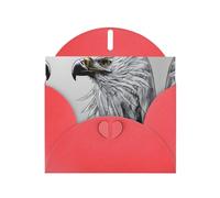 WBQLSL Schizzo di un'aquila Red Holiday Cards - Perfetto per compleanni, matrimoni e biglietti di Natale