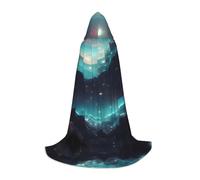WBQLSL Science Fiction Stars L stampato accappatoio mantello | con cappuccio | costume cosplay | accessori per feste di Halloween | S/M/L
