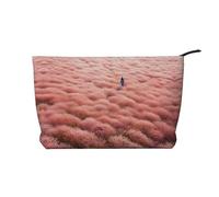 WBQLSL Sea of Flowers Borsa cosmetica stampata in velluto a coste - borsa da viaggio essenziale per cosmetici