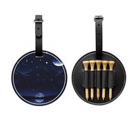 WBQLSL Serene Blue Night View - Borsa portaoggetti per tee da golf, con stampa alla moda, design leggero per riporre rapidamente il tee