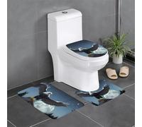 WBQLSL Set di 3 tappetini antiscivolo per bagno, camera da letto, cucina, motivo: aquila sotto le stelle