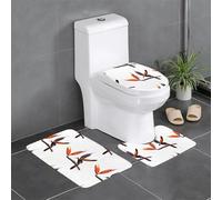 WBQLSL Set di 3 tappetini colorati con uccellino del paradiso - tappetino antiscivolo per bagno, camera da letto, cucina