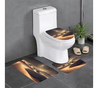 WBQLSL Set di 3 tappetini da bagno protettivi assorbenti e impermeabili, adatti per WC e bagno, motivo deserto del Sahara
