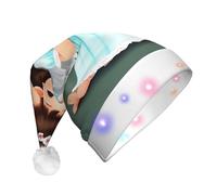 WBQLSL Simpatico cappello da Babbo Natale con piccolo angelo con luce LED, unisex, per Natale, Capodanno, regalo per feste di Natale
