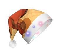 WBQLSL Simpatico cappello da Babbo Natale con piccolo criceto, con luce LED, unisex, per Natale, Capodanno, regalo per adulti