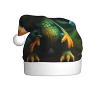 WBQLSL Simpatico cappello di Babbo Natale stampato con dinosauro, decorazione per feste di Natale, decorazione interattiva per feste di Capodanno