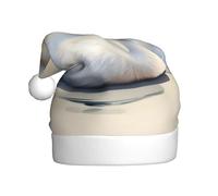 WBQLSL Simpatico cappello di Babbo Natale stampato con piccolo cigno, decorazione per feste di Natale/Capodanno, cappello da spettacolo teatrale