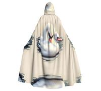 WBQLSL Simpatico piccolo cigno stampato mantello vestaglia - mantello in maschera con cappuccio