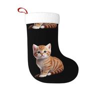 WBQLSL Simpatico piccolo gatto creativo vacanza calzini per adulti, Natale Capodanno festa ornamenti calzini decorativi, 45 × 28 cm calzini di Natale