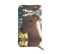 WBQLSL Simpatico portafoglio in pelle di capra, 19 x 10,5 cm lungo portamonete con cerniera, comodo portafoglio per contanti da viaggio