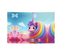 WBQLSL Simpatico striscione per feste con unicorno stampato, 119,4 x 180,3 cm, per compleanno/Natale/laurea/anniversario