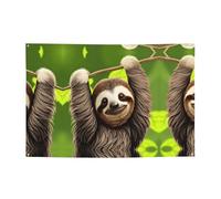 WBQLSL Simpatico striscione stampato con bradipo 119,4 x 180,3 cm per compleanno/Natale/laurea/anniversario