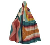 WBQLSL Simple Line Pattern Halloween mantello mascherata mantello con cappuccio rave party costume (lunghezza 147 cm/cappuccio altezza 38 cm)