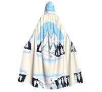 WBQLSL Snow-capped Mountains Mantello con cappuccio per adulti adatto per giochi di ruolo e feste a tema