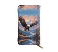 WBQLSL Soaring Eagle Elegante portafoglio in pelle, 19 x 10,5 cm lungo portamonete con cerniera, comodo portafoglio per contanti da viaggio