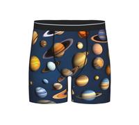 WBQLSL Solar System Planets Boxer da uomo, tessuto altamente elastico, traspirante, diverse taglie (S-2XL), Nero, L