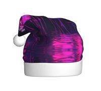 WBQLSL Stormo di fenicotteri neon stampato cappello di Babbo Natale, decorazione atmosfera festa di Natale, festa di Capodanno prop interattivo