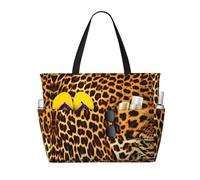 WBQLSL Strisce sui leopardi Borsa da viaggio della spiaggia del modello per la palestra/piscina/supermercato shopping/breve viaggio