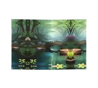 WBQLSL Striscione per feste con stampa Little Bridge in the East, 119,4 x 180,3 cm, per compleanno, Natale, laurea, anniversario