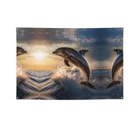 WBQLSL Striscione per feste stampato con delfini 119,4 x 180,3 cm per compleanno/Natale/laurea/anniversario