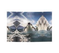 WBQLSL Striscione stampato per feste con pinguino, 119,4 x 180,3 cm, per compleanno/Natale/laurea/anniversario