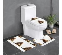 WBQLSL Tappetino assorbente olografico a forma di pigna, set da 3 pezzi, tappetino antiscivolo per bagno, camera da letto, cucina,