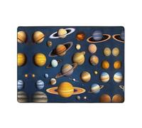 WBQLSL Tappetino in flanella con stampa di pianeti del sistema solare, 203 x 147 cm, per camera da letto, comfort di lusso