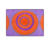 WBQLSL Tappeto morbido e soffice con stampa circolare arancione al centro, 203,2 x 147,3 cm, adatto per soggiorno, ufficio, balcone, comodino, tavolino da caffè