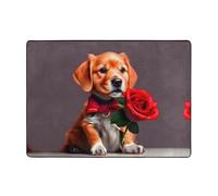 WBQLSL Tappeto morbido e soffice con stampa di un cane simile a un gentiluomo, 203,2 x 147,3 cm, adatto per soggiorno, ufficio, balcone, comodino, tavolino da caffè