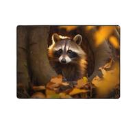 WBQLSL Tappeto morbido e soffice stampato con procione codardo 203,2 x 147,3 cm, adatto per soggiorno, ufficio, balcone, comodino, tavolino da caffè