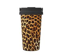 WBQLSL Tazza da caffè isolata portatile stampata a righe su leopardi, ideale sia per auto che per ufficio, ideale per gli amanti del caffè