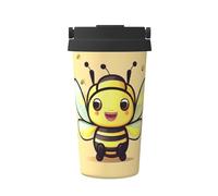 WBQLSL Tazza da caffè isolata portatile stampata con api gialle, ideale sia per auto che per ufficio, ideale per gli amanti del caffè