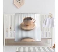 WBQLSL Tazza da caffè sul tavolo modello coperta per bambini 76,2 x 101,6 cm coperta per culla, regalo per neonati