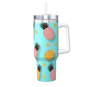 WBQLSL Tazza per ghiaccio con stampa a pois e ananas (1,18 ml), super isolante con effetto di isolamento termico e freddo superiore,