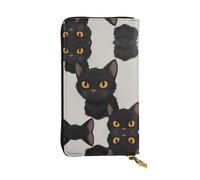 WBQLSL Testa di gatto elegante portafoglio in pelle, 19 x 10,5 cm lungo portamonete con cerniera, comodo portafoglio per contanti da viaggio
