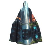 WBQLSL The City on the Water - Mantello con cappuccio stampato, per feste e carnevale, adatto per adulti e bambini