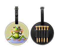 WBQLSL The Funny Frog Doing Yoga borsa per tee da golf stampata alla moda - design leggero per riporre rapidamente il tee