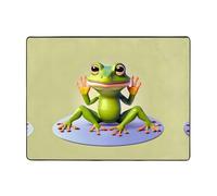 WBQLSL The funny frog doing yoga stampato soggiorno tappeto, 160 x 121,9 cm home office tappetino adatto per sotto il divano, studio