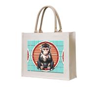 WBQLSL The Silent Monkey - Borsa in tela stampata | Borsa leggera perfetta per spiaggia, picnic e shopping quotidiano