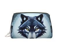 WBQLSL The Silent Monkey - Trousse in pelle per cosmetici, adatta per trasportare cosmetici con te, Testa di lupo feroce, One Size