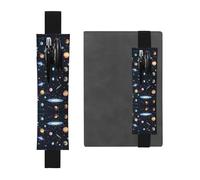 WBQLSL The Solar Family Pattern Elastic Band Pen Bag adatto per regali di compleanno delle ragazze, festa dell'insegnante, stagione di laurea, scatola regalo di cancelleria intima