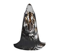 WBQLSL Tiger at rest - Mantello con stampa S, con cappuccio, per cosplay, feste di Halloween, S/M/L