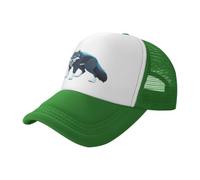 WBQLSL Topo Map Wolf Pack Cappello da baseball nero stampato - Cappello da camionista in rete unisex - Viaggi campeggio sport all'aperto, Verde, L