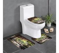 WBQLSL Trovare un luogo di purezza Set di 3 tappetini antiscivolo in flanella tappetino da bagno tappetino antiscivolo decorazione per la casa