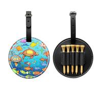 WBQLSL Turtle and Fish - Borsa portaoggetti per tee da golf, design leggero per riporre rapidamente il tee
