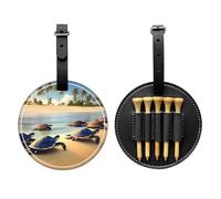 WBQLSL Turtles on The Beach - Borsa per tee da golf, con stampa, design leggero per riporre rapidamente il tee